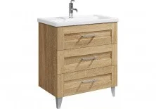 Тумба напольная с раковиной Aqwella Фостер 80 см FOS01083DS, дуб сонома