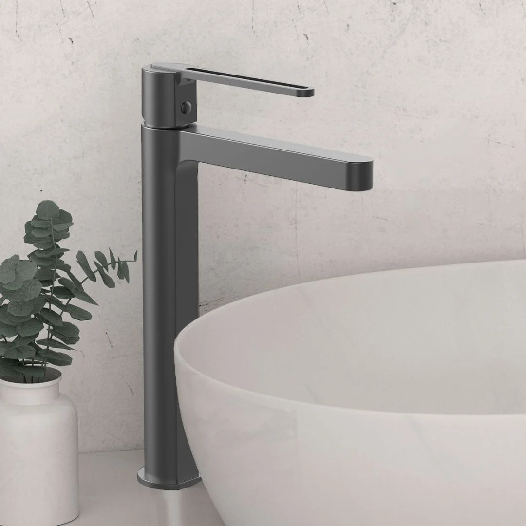 Приобрести vincea высокий смеситель для раковины rondo, оружейная сталь vbf-1r2gm