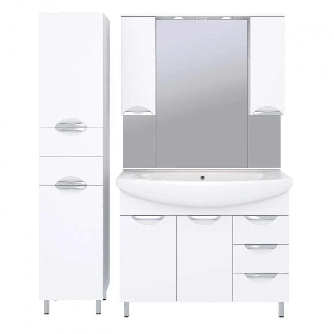 Приобрести aqua de marco зеркало-шкаф eleganse 105 см, белый\хром 1105cele