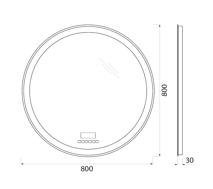 Приобрести belbagno зеркало 80 см spc-rng-800-led-tch-rad