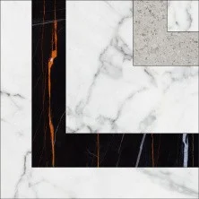 Декор напольный Kerranova Marble Trend 100x100 мм, MR, Carrara / Каррара, многоцветный