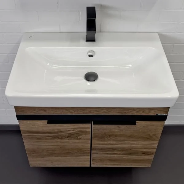 Приобрести сomforty тумба с раковиной "соло-70" дуб тёмно-коричнвый