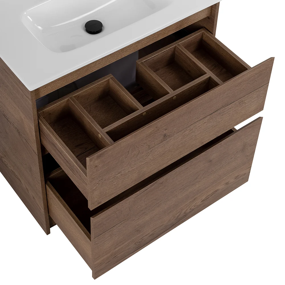 Приобрести belbagno тумба с раковиной kraft 80 см, напольнаяная rovere tabacco, раковина bb800etl белая