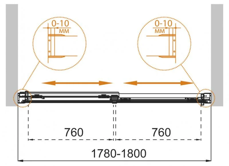 Приобрести cezares шторка для ванны tandem-soft-vf-2 180х145см tandem-soft-vf-2-180/145-p-cr