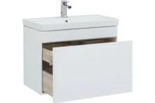 Aquanet Тумба с раковиной София 80 см, белая глянец (2 ящика)