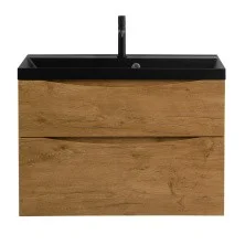 BelBagno Тумба с раковиной MARINO-H60 80 см, подвесная Rovere Nature, черная раковина