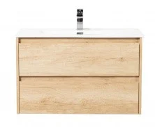 Тумба подвесная с раковиной BelBagno KRAFT-800-2C-SO-RNN 80 см, Rovere Nebrasca Nature