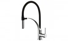 LEMARK Смеситель для кухни Soul с гибким изливом, черный\хром LM6007C