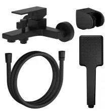 Azario Смеситель для ванны Eddie, с ручным душем, черный AZ-WQY238207PA