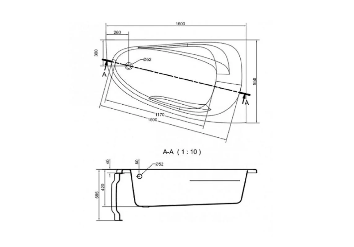 Приобрести акриловая ванна cersanit joanna 160x95 см правая