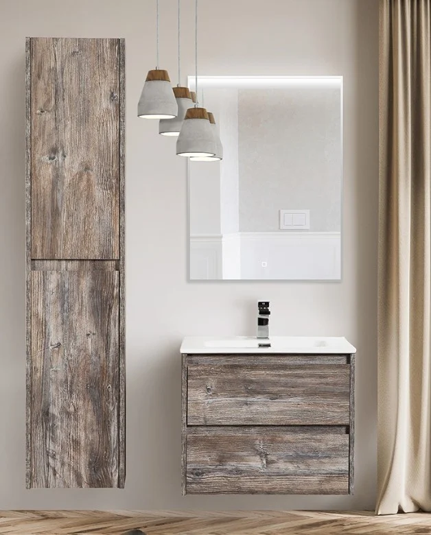 Приобрести тумба подвесная с раковиной belbagno kraft-700-2c-so-pp 70 см, pino pasadena
