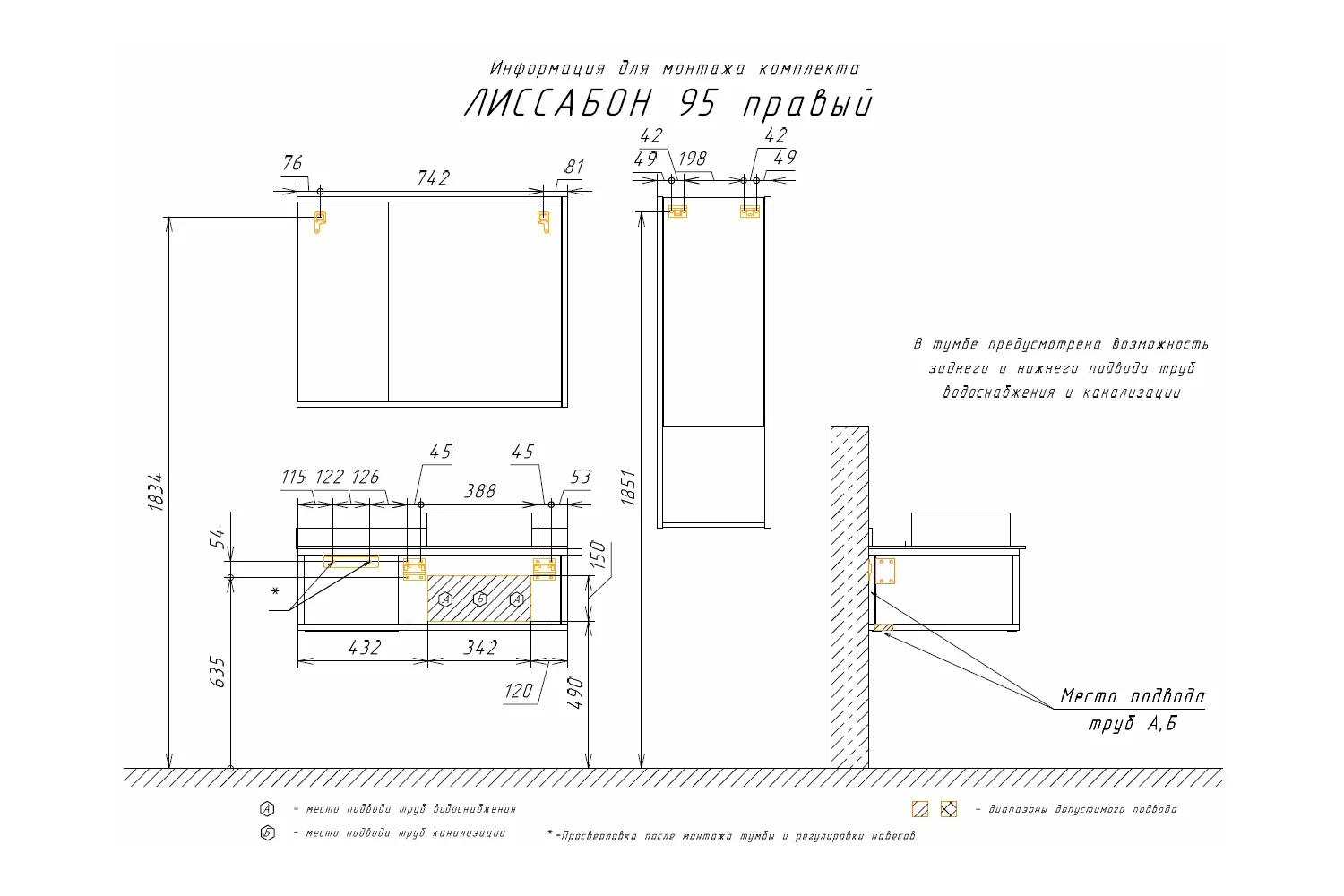 Приобрести сomforty тумба со столешницей и раковиной "лиссабон-95" дуб темный, правая столешница