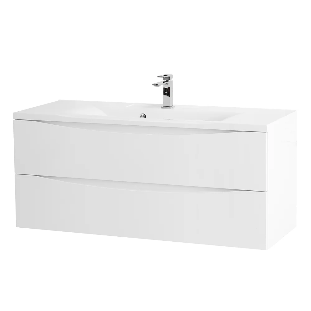 Приобрести belbagno тумба с раковиной marino 120 см, подвесная bianco opaco, белая раковина
