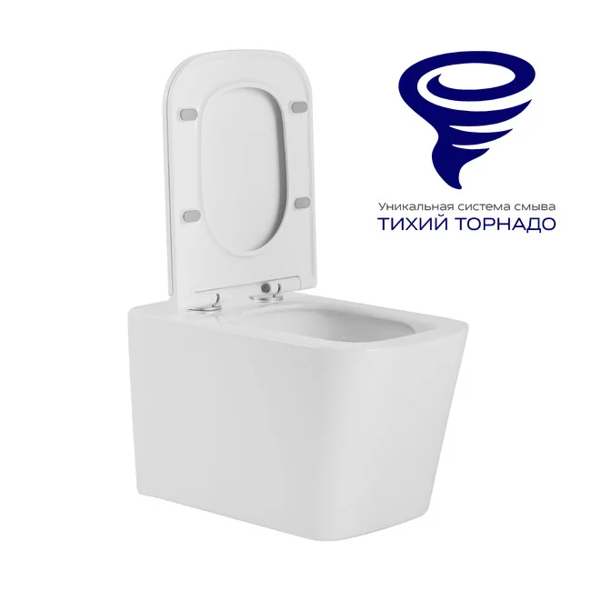 Приобрести briz унитаз подвесной impress безободковый, торнадо, сиденье дюропласт с микролифтом, белый