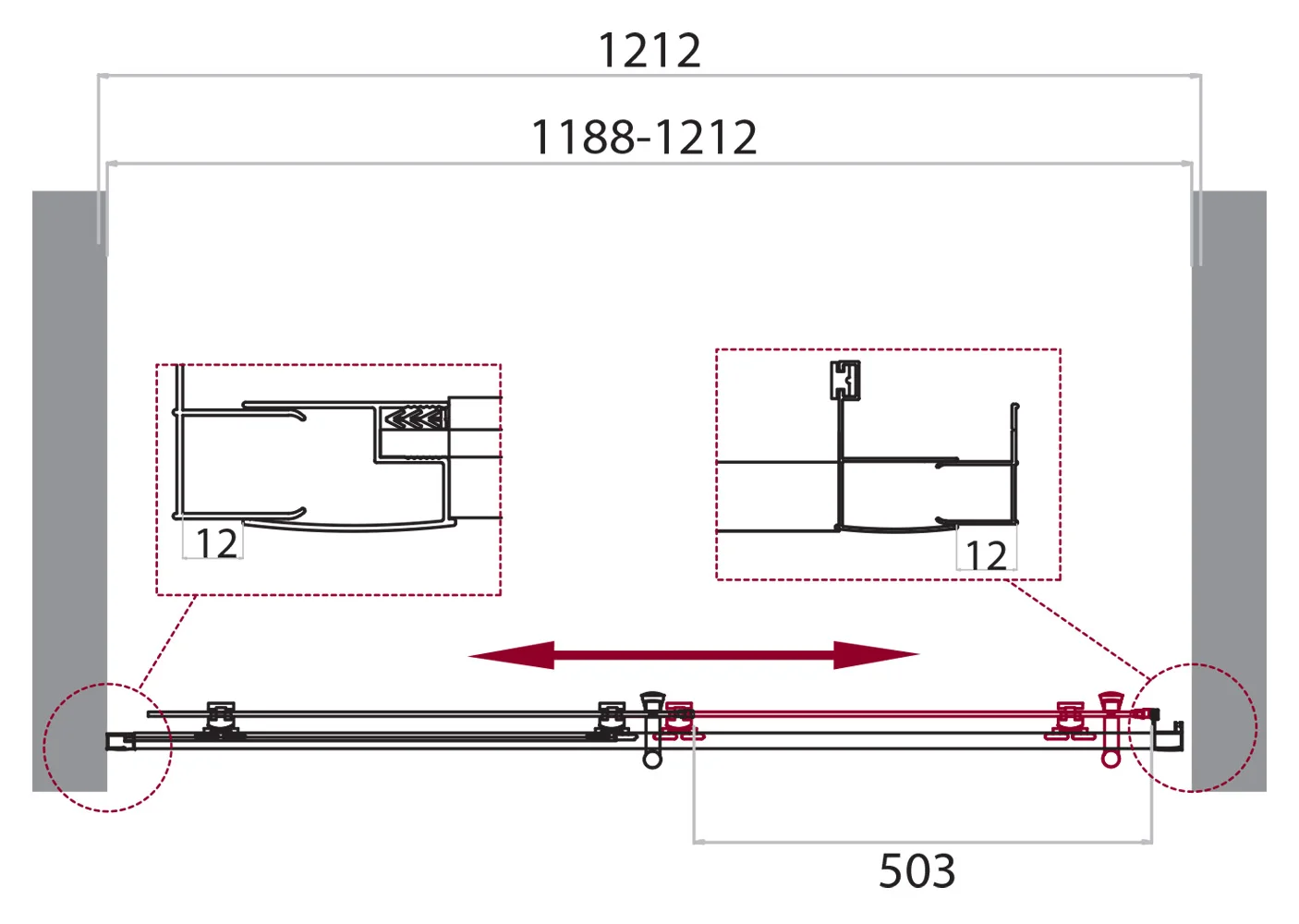 Приобрести belbagno дверь душевая 120 см uno-195-bf-1-120-ch-cr