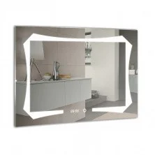 Azario Зеркало OTTO 800*600, белый, сенсорный включатель, часы, ФР-00001398