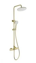 Душевая система с термостатом WONZON & WOGHAND Plate, Брашированное золото (WW-C3017-A-BG)