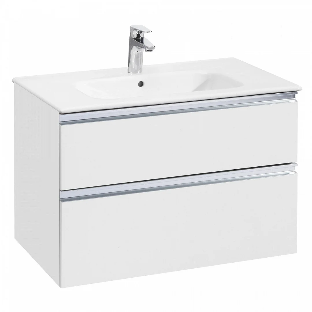 Приобрести тумба подвесная roca the gap с раковиной 80 см, белый глянец