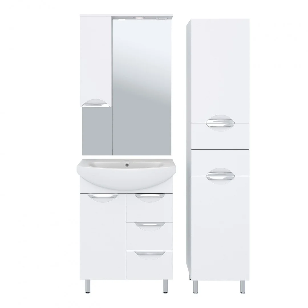 Приобрести aqua de marco зеркало-шкаф eleganse 65 см, левое, белый\хром 1065cele/l