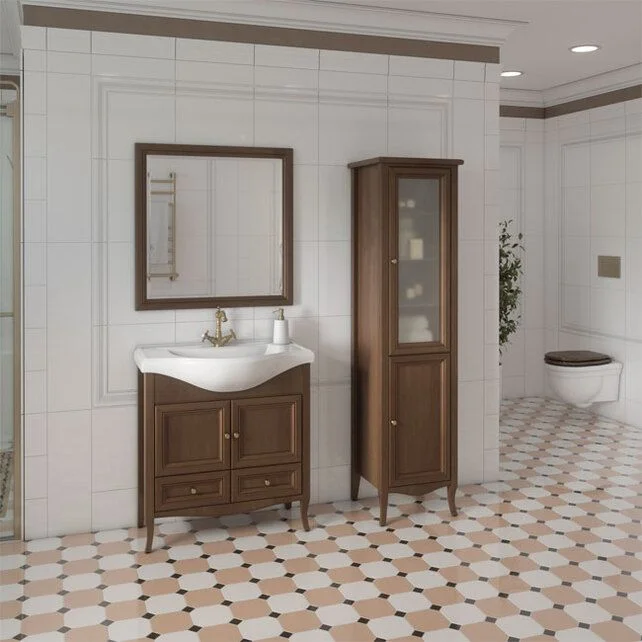 Приобрести caprigo тумба с раковиной lion 80 см, темное дерево, экошпон 38312 2