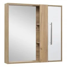 Зеркало шкаф Melbourne 80 см. дуб/белый