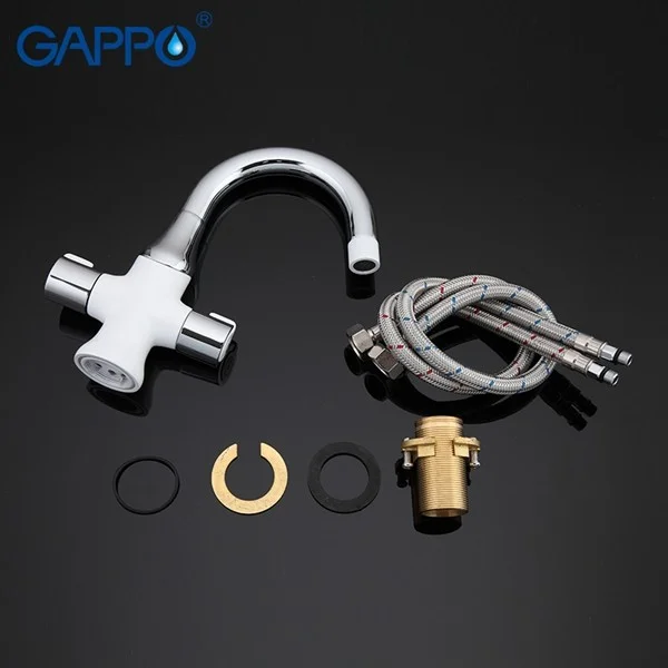 Приобрести gappo смеситель для раковины g1049, белый\хром 85250