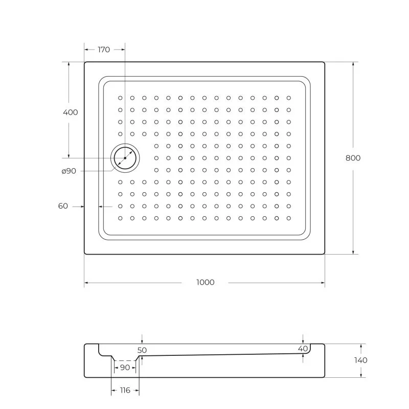 Приобрести cezares поддон акриловый tray 100х80см tray-a-ah-100/80-15-w