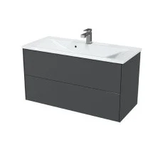 Sole Тумба подвесная Ultra 100 см с раковиной Premier 100, серая матовая УТ000068499