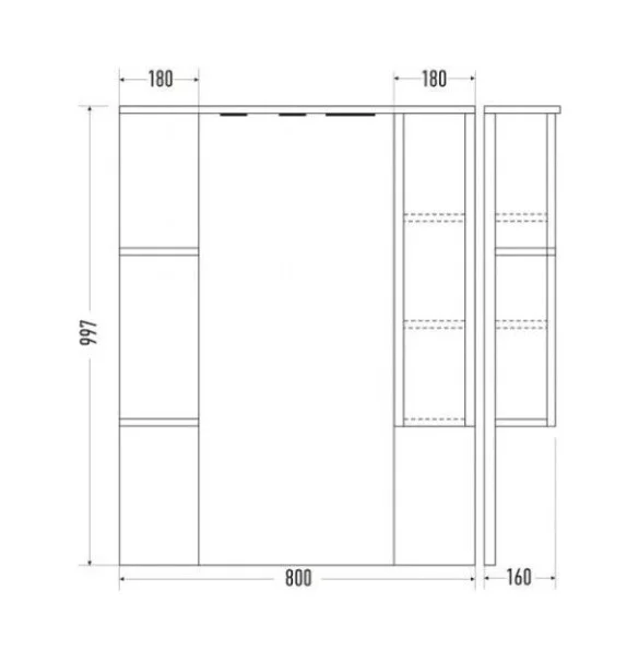 Приобрести mirsant зеркало шкаф next 80 см, левое, белое ут000020720