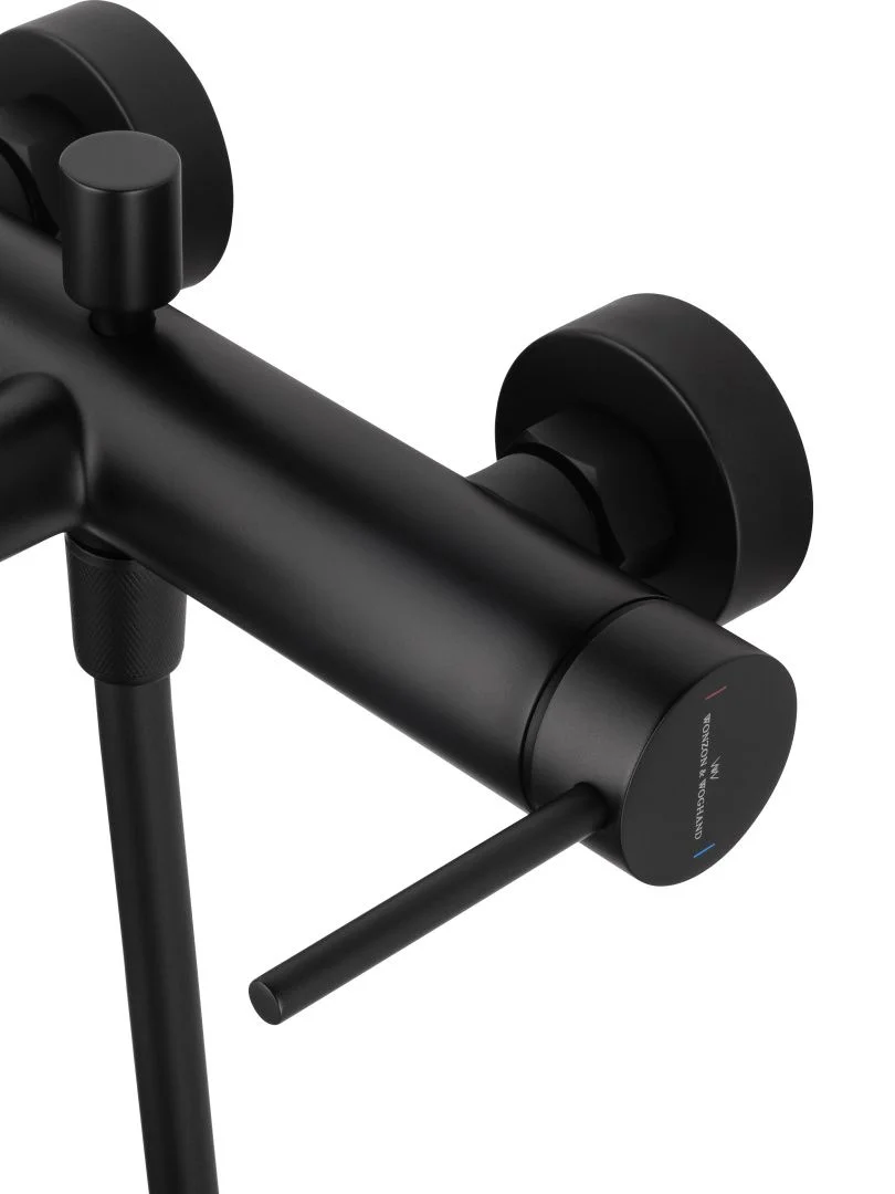 Приобрести смеситель для ванны с душем wonzon & woghand stick, черный матовый (ww-88639017-mb)