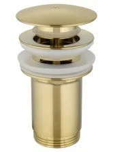 Донный клапан для раковины с переливом 1 1/4 WONZON & WOGHAND, Брашированное золото (WW-88SS09-BG)