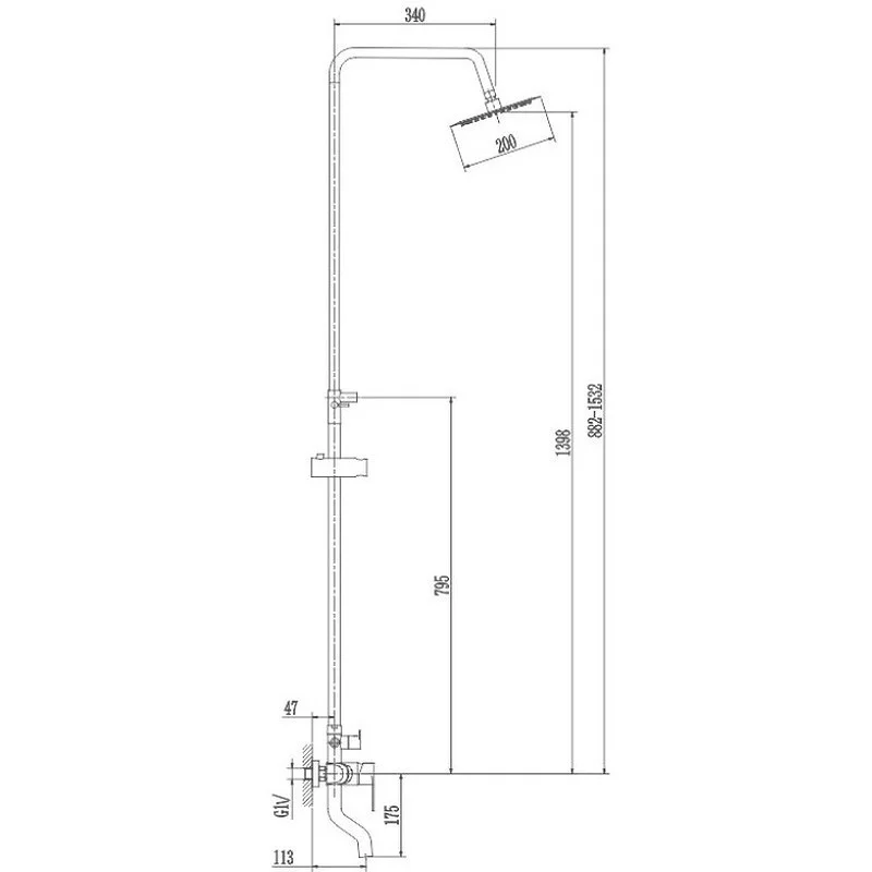 Приобрести haiba душевая система, круглая d-200мм, нержавеющая сталь hb24801-2