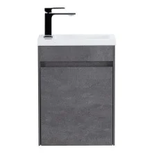 BelBagno Тумба с раковиной PIETRA MINI 40 см, подвесная с дверью 40-R Stucco Cemento, белая раковина