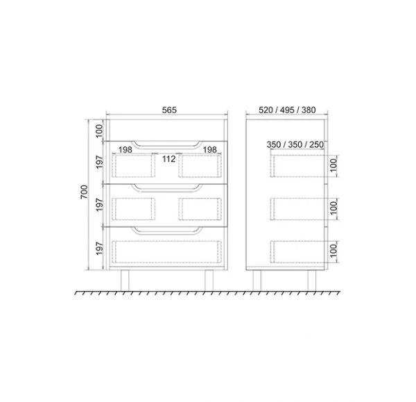 Приобрести mirsant тумба soho quadro, напольная с раковиной 60см
