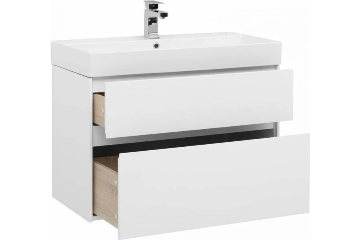 Приобрести aquanet тумба с раковиной бруклин 85 см, белая