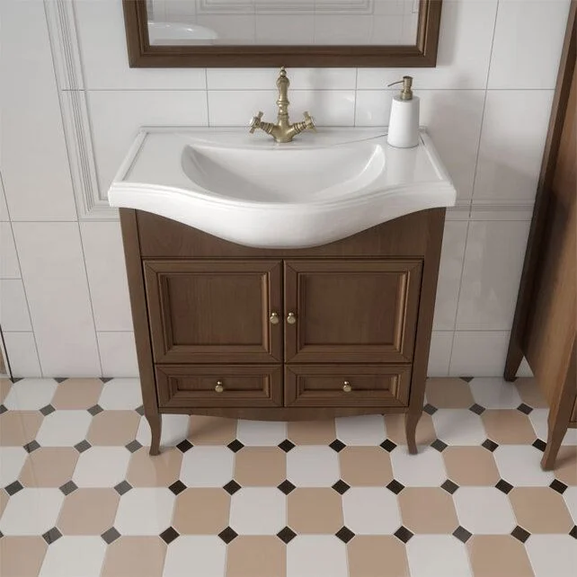 Приобрести caprigo тумба с раковиной lion 80 см, темное дерево, экошпон 38312 2