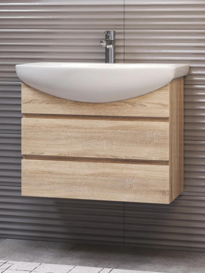 Приобрести vigo тумба с раковиной wing 60см, 2 ящика, подвесная, дуб сонома tp.win.bal.60.2y дуб сонома