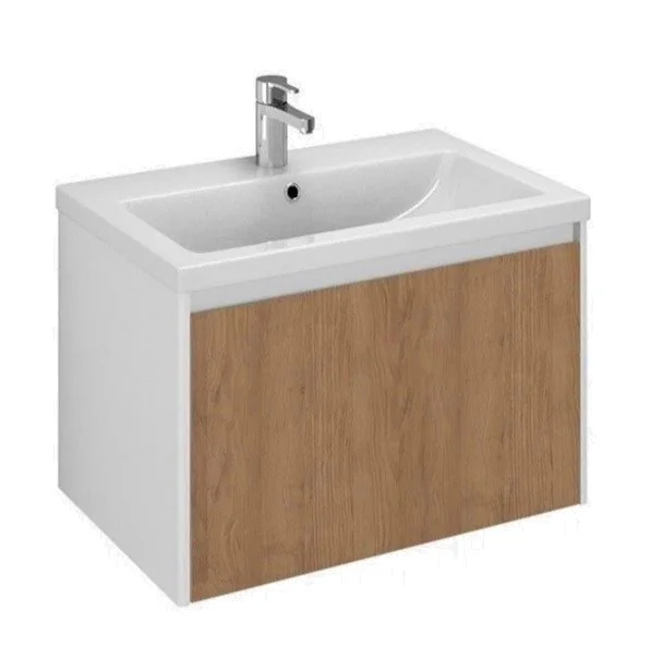 Приобрести тумба подвесная с раковиной velvex klaufs 60 см tpkla.60.1y-617.216, белый/дерево