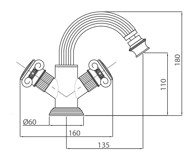 Приобрести cezares смеситель для биде aphrodite-bs2-01-bi