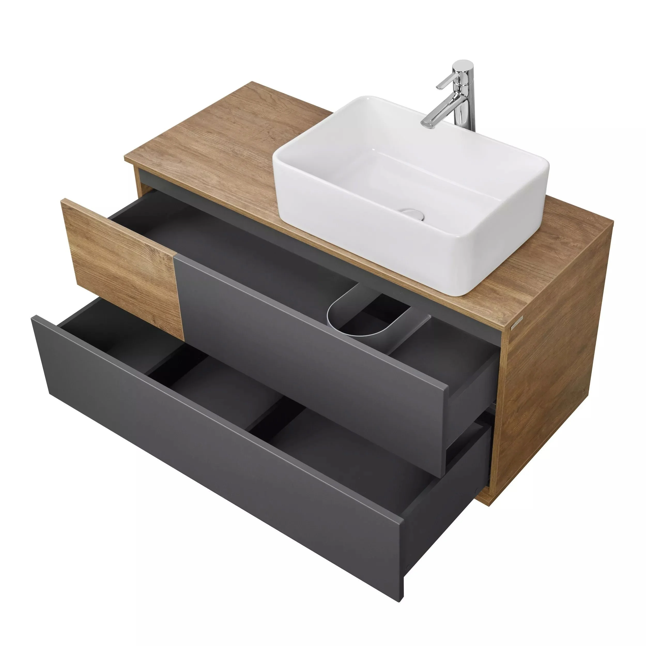 Приобрести тумба с раковиной акватон терра 105, дуб кантри/антрацит