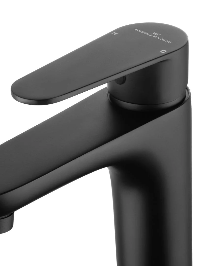 Приобрести смеситель для раковины высокий wonzon & woghand alfa, черный матовый (ww-a40232-mb)