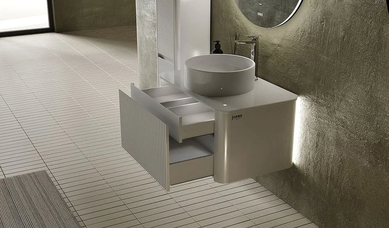 Приобрести jorno тумба подвесная lumino 80 см со столешницей, белая