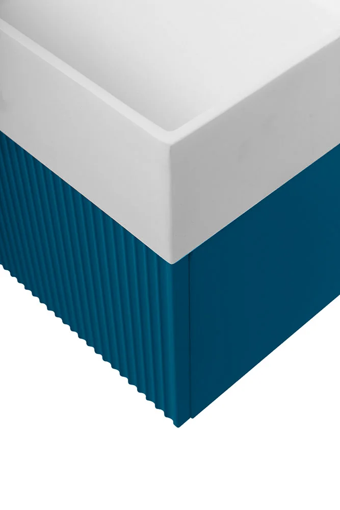 Приобрести cezares тумба подвесная с раковиной premium 70 см plisse blu petrolio, голубая 55418