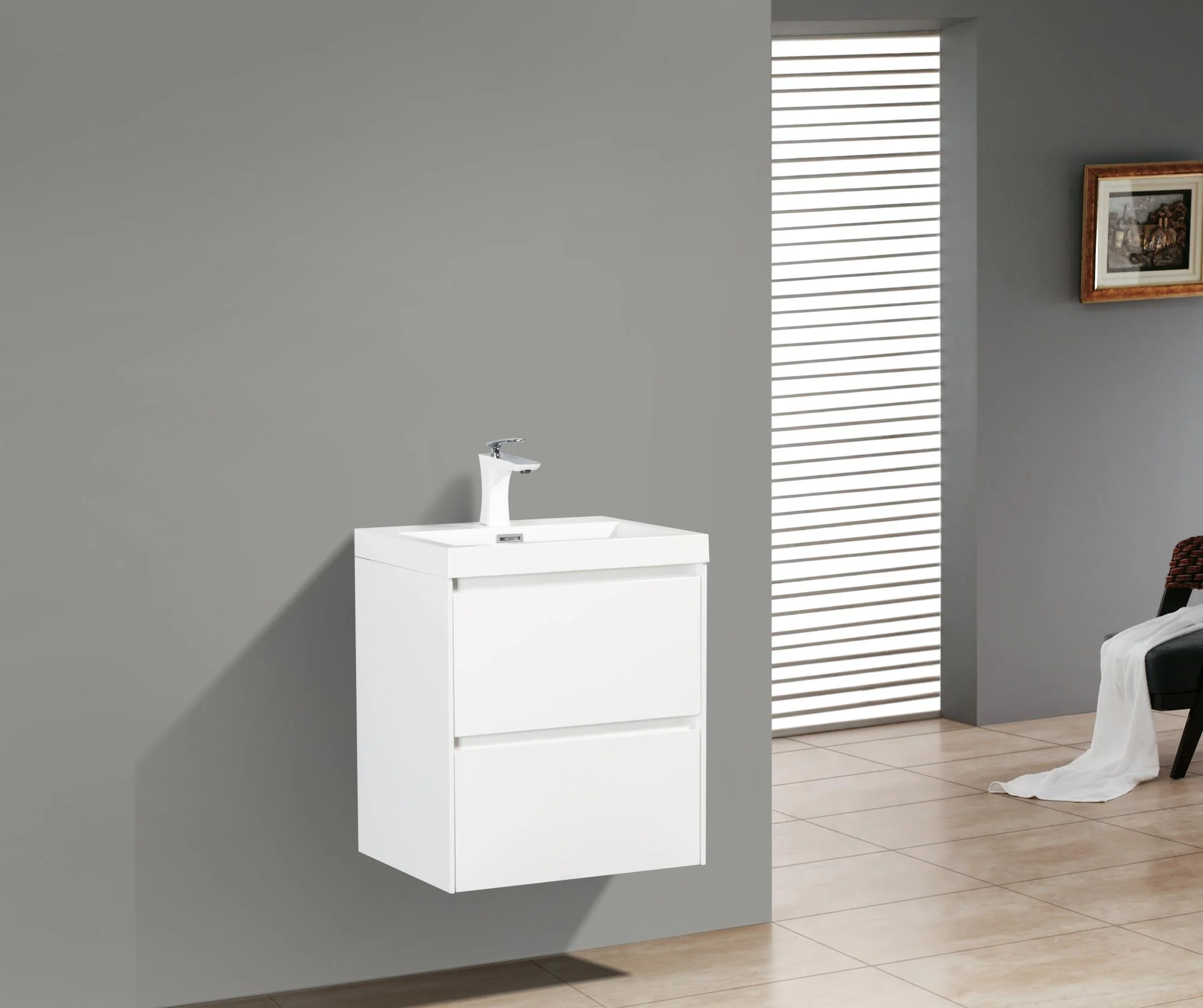 Приобрести belbagno тумба с раковиной pietra mini 50 см, подвесная bianco lucido, белая раковина