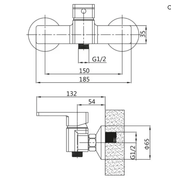 Приобрести смеситель для душа vieir sera 185 мм, графит/gun metal v353561g