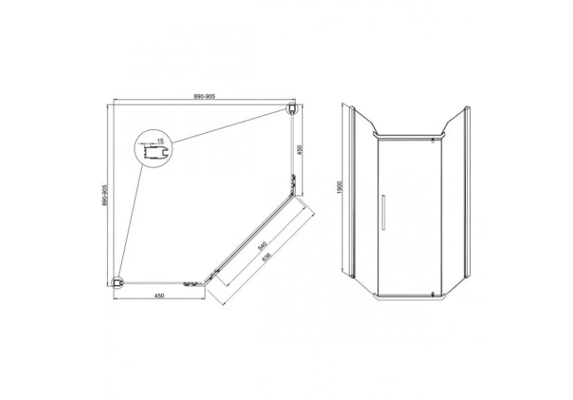 Приобрести душевое ограждение sole quadro 90х90 см хром/прозрачное
