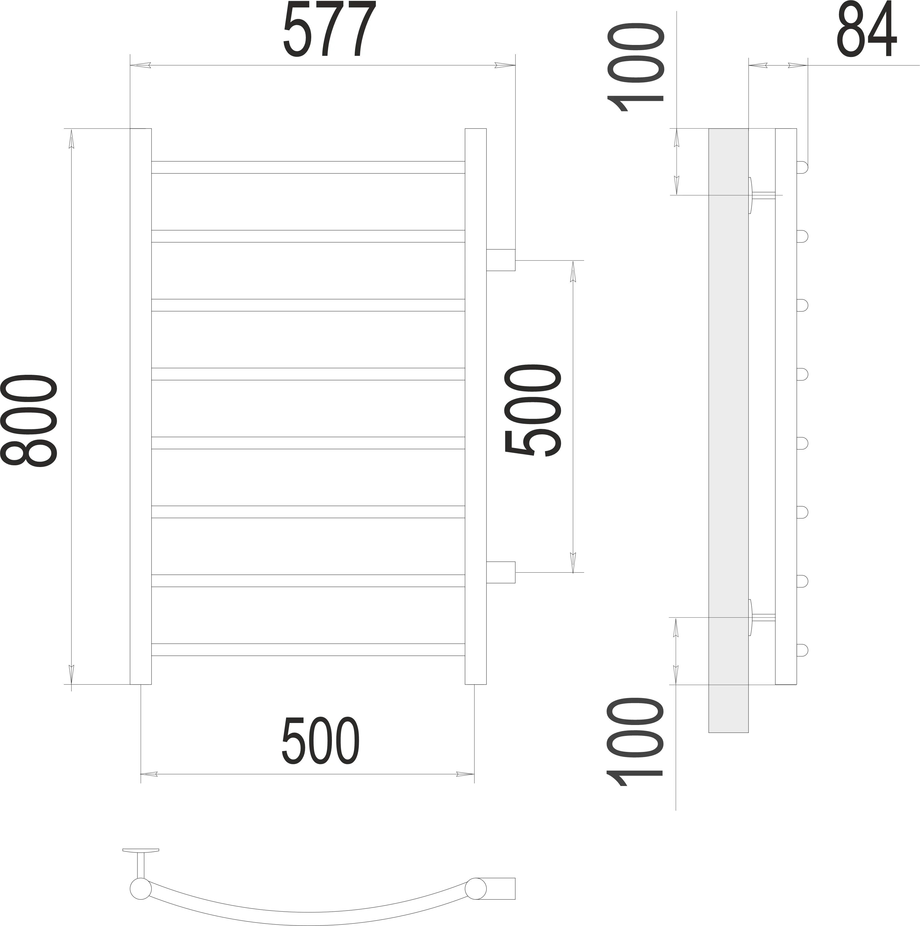 Приобрести полотенцесушитель 500х800 мм водяной terminus классик п8, бп500 хром 4670078530257