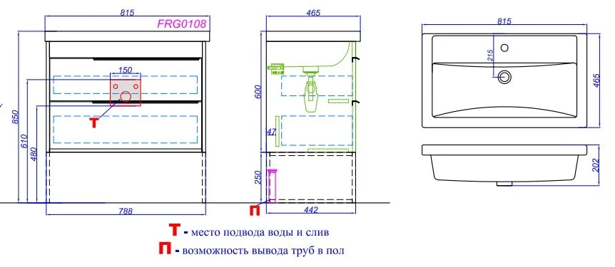Приобрести тумба напольная с раковиной aqwella fargo 80 см, дуб балтийский frg0108db/frgn440