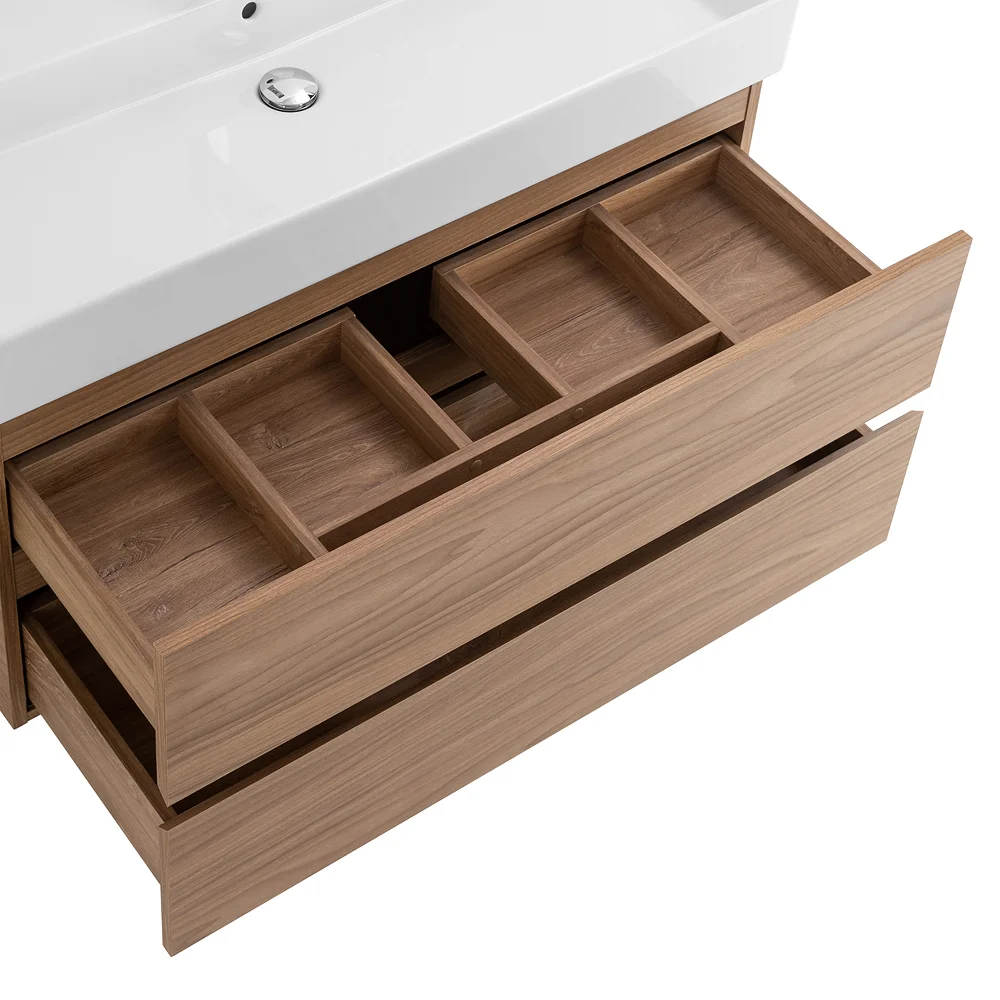 Приобрести cezares тумба подвесная с раковиной molveno 46 100 см noce chiaro, черный molveno 46-100-2c-so-nr