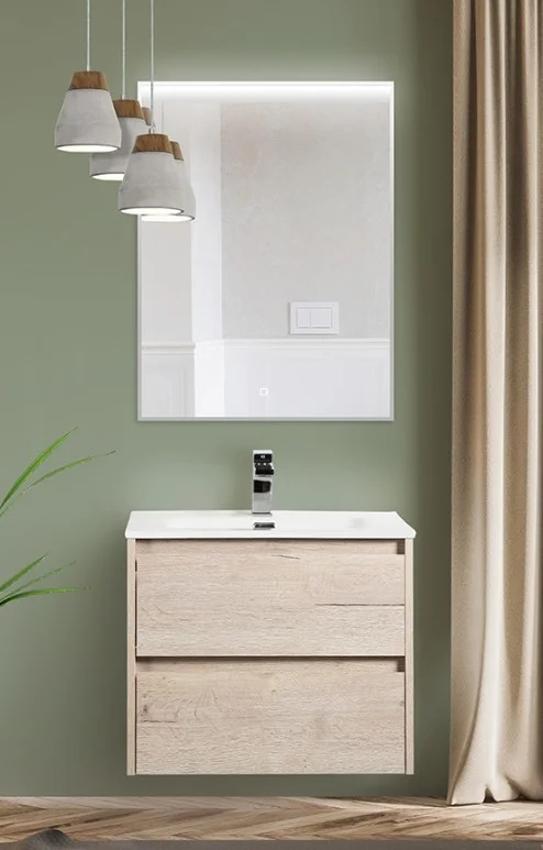 Приобрести тумба подвесная с раковиной belbagno kraft-600-2c-so-rgb 60 см, rovere galifax bianco